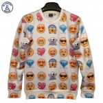 Mr.1991INC Harajuku 3d sweatshirts Men/women's hoodies printed many  small face fashion thin 3d emoji sweatshirts