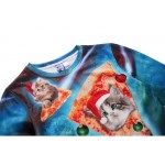 Mr.1991INC Hot Sell Men/Women Hoodies Plus Velvet Long Sleeve Male Fleece Sweatshirt Tracksuit Tops Print Pizza Cat Hoodies