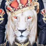 Mr.1991INC Hot sell Men/women's casual hoodies print Crown Lion King Chain 3d sweatshirts slim street wear sudaderas