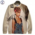 Mr.1991INC Men/women 3d sweatshirts print Sexy woman Rihanna Smoking Beauty casual hoodies 3d sudaderas clothing HipHOP W197