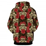 Mr.1991INC New Autumn Winter Fashion Men/women Hooded Hoodies Print Roses Flowers Skulls 3d Sweatshirt With Cap Hoody Tops