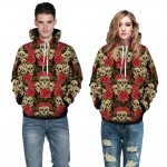 Mr.1991INC New Autumn Winter Fashion Men/women Hooded Hoodies Print Roses Flowers Skulls 3d Sweatshirt With Cap Hoody Tops