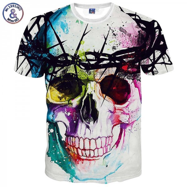 Mr.1991INC New Fashion Brand T-shirt Hip Hop 3d Print Skulls Harajuku Animation 3d T shirt Summer Cool Tees Tops Brand Clothing