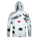 Mr.1991INC New Fashion Men's Long Sleeve 3d Hoodies With Cap Print Poker Casual lovely Hoody Autumn Winter Sweatshirts