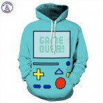 Mr.1991INC New Fashion Men/Women Hoodies Hooded 3d Sweatshirt Men Print Anime Adventure Time Robot lovely Hoody Tracksuits