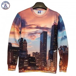 Mr.1991INC New Fashion Men/Women casual Hoodies print beautiful city night Hip Hop 3d sweatshirts Asia S-XL