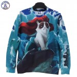 Mr.1991INC New Fashion Men/Women's 3D Hoodies Funny printed animal Standing cat space galaxy 3d sweatshirts hoody tops
