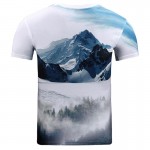 Mr.1991INC New Fashion Men/women 3d t-shirt print forest double snow wolf summer tees shirt tops tees plus size t-shirt