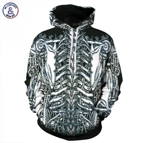 Mr.1991INC New Fashion Men/women Hoodies With Cap Print Skulls Skeleton Hoody Autumn Winter Tops Hooded 3d Sweatshirts