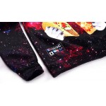 Mr.1991INC New Galaxy 3d sweatshirts for men/women casual hoodies funny print stars night  cat eating Pizza hoodies