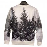 Mr.1991INC New arrival fashion Men/Women's 3d sweatshirts printed white and black winter snow forest tree hoodies S/M/L/XL