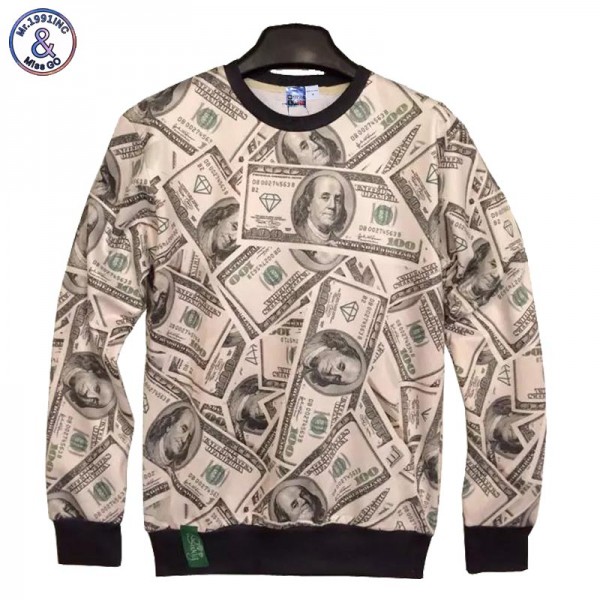 Mr.1991INC New fashion Men/Women 3D Hoodies printed money dollars casual hoodies tops 3d sweatshirts