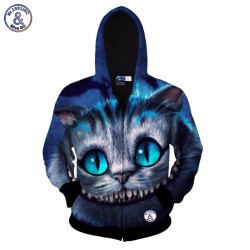 Mr.1991INC New style Autumn winter fashion hoodies for men/women 3d sweatshirt print animal Cheshire cat hooded hoody