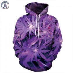 Mr.1991INC Nice Purple Leaves Print Men/Women Hoodies With Cap lovely Tracksuits 3d Hooded Sweatshirts Autumn Winter Hoody