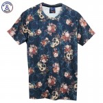 Mr.1991INC Skulls Fashion T-shirt men's 3d Tshirt Short sleeve shirt funny print many skull flowers Asia M/L/XL/XXL LT6
