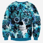 Mr.1991INC Skulls printing men/women 3d sweatshirt print blue roses Sunflower and butterfly long sleeve hoodies autumn pullover