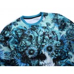 Mr.1991INC Skulls printing men/women 3d sweatshirt print blue roses Sunflower and butterfly long sleeve hoodies autumn pullover