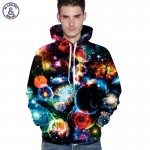 Mr.1991INC Space Galaxy Hoodie Men Women Sweatshirts Digital Print Planets Nebulae Hooded Unisex Pullover Hoody Tops