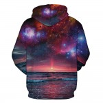 Mr.1991INC Space Galaxy Sweatshirt With Cap Men/women Hooded Hoodies 3d Print Seaside Sun Rising Autumn Thin Hoody