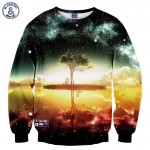 Mr.1991INC Space/galaxy 3d sweatshirt men 3d hoodies harajuku style funny print nightfall trees hombre sudadera