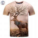 Mr.1991INC Very Nice Model T-shirt men/women 3d t shirt funny print autumn tree antlers deer summer tops tees plus size XXXL