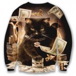 Mr.1991INC hoodies for men/women 3d sweatshirt funny print big dollars cat and golden flowers hoodies autumn tops