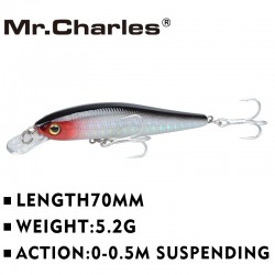 Mr.Charles CMC030  fishing lures  ,70mm/5.2g 0-0.5m floating super sinking minnow