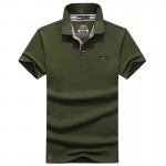 Mu Yuan Yang Big Size Men's T-shirts Solid Cotton Tops &Tees Turn-down Collar Men Casual Short-Sleeved T Shirts