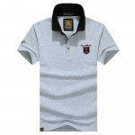 Mu Yuan Yang Big Size Men's T-shirts Solid Cotton Tops &Tees Turn-down Collar Men Casual Short-Sleeved T Shirts