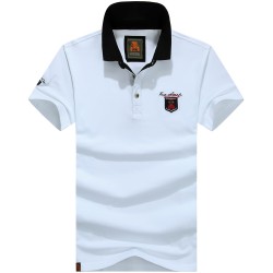 Mu Yuan Yang Big Size Men's T-shirts Solid Cotton Tops &Tees Turn-down Collar Men Casual Short-Sleeved T Shirts