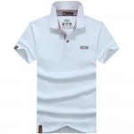 Mu Yuan Yang Big Size Men's T-shirts Solid Cotton Tops &Tees Turn-down Collar Men Casual Short-Sleeved T Shirts