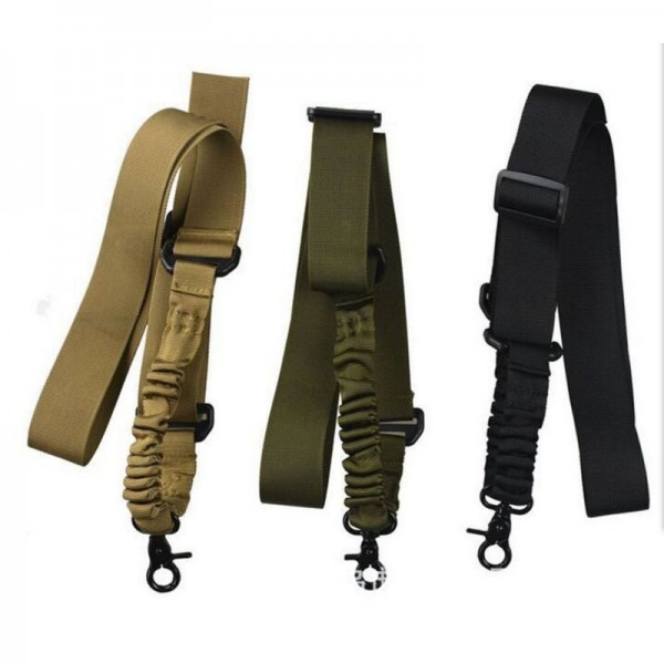 Multi-function Nylon Adjustable Tactical single point Bungee Rifle Gun Airsoft Sling hunting gun Strap Army Green Black 