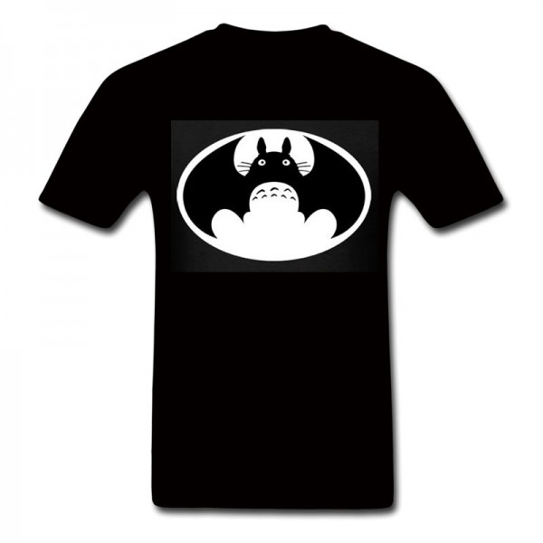 My Neighbour Totoro t shirt VS batman tshirt mashup harajuku Unisex anime Top brand clothing Men Women Graphics Design T-Shirt
