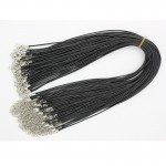 N697 Twisted Braided Rope 2mm Black PU Leather Cord Chain Necklace Silver Clasp String Ropes Men Women gargantilha High Quality