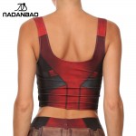 NADANBAO NEW ARRIVAL Crop Top Comic Pattern Women Camis Deadpool Print tank tops Colorful sleeveless Tee Vest