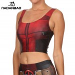 NADANBAO NEW ARRIVAL Crop Top Comic Pattern Women Camis Deadpool Print tank tops Colorful sleeveless Tee Vest