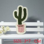 NEW 1PC beautiful plant Cactus flower Iron On Embroidered Patch For Cloth Cartoon Badge patch Garment Appliques DIY Accessory