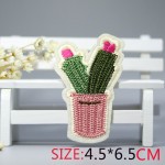 NEW 1PC beautiful plant Cactus flower Iron On Embroidered Patch For Cloth Cartoon Badge patch Garment Appliques DIY Accessory