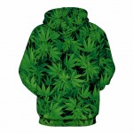 NEW 2017 Fashion Hoodies Men women Green leaves print 3D Sweatshirt Male Tracksuit Hooded Jacket Casual Hooded Jackets