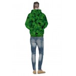 NEW 2017 Fashion Hoodies Men women Green leaves print 3D Sweatshirt Male Tracksuit Hooded Jacket Casual Hooded Jackets