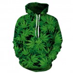 NEW 2017 Fashion Hoodies Men women Green leaves print 3D Sweatshirt Male Tracksuit Hooded Jacket Casual Hooded Jackets