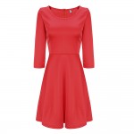 NEW 2017 free shipping vestidos Spring and Summer dresses fashion 7 minutes sleeve red dresses plus size of women dress