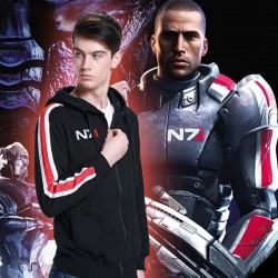 NEW Mass Effect 3 N7 Cosplay Hoodie Coat Costume unisex zipper Jacket S-XXL sweatshirt