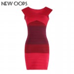 NEW OOPS 2017 Fashion Women Bandage Dress Sexy Slash Neck Off The Shoulder Sheath High Waist Mini Dress Party Dress A148007