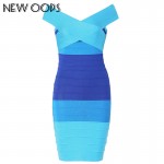 NEW OOPS 2017 Fashion Women Bandage Dress Sexy Slash Neck Off The Shoulder Sheath High Waist Mini Dress Party Dress A148007