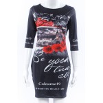 NEW Summer Dress 2016  Sexy Women Dress O-Neck Tight floral Print dress Fashion short Sleeve Bodycon dress knitting empire