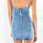 NFIVE Brand 2017 New Fashion Women Clothing Quality Summer Sexy Low-cut Backless Dress Jeans Zipper Bodycon Night Part Dresses