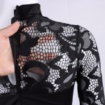 Nadafair Back Zipper Turtleneck Long Sleeve White Black Lace Sexy Club Dress Winter Women Elegant Bodycon Pencil Party Dresses