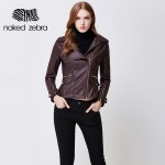Naked Zebra New Autumn Jacket PU Leather Full Sleeve Solid Color Locomotive Wind Jackets Cool Turn-Down Collar Leather Coats