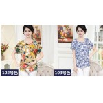 National wind Mother clothing middle-age women's summer print short-sleeve plus size loose tops shirts female t-shirt 4XL